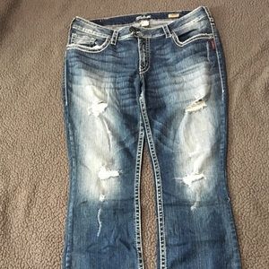 Silver Jeans Tuesday Bootcut Distressed size 18